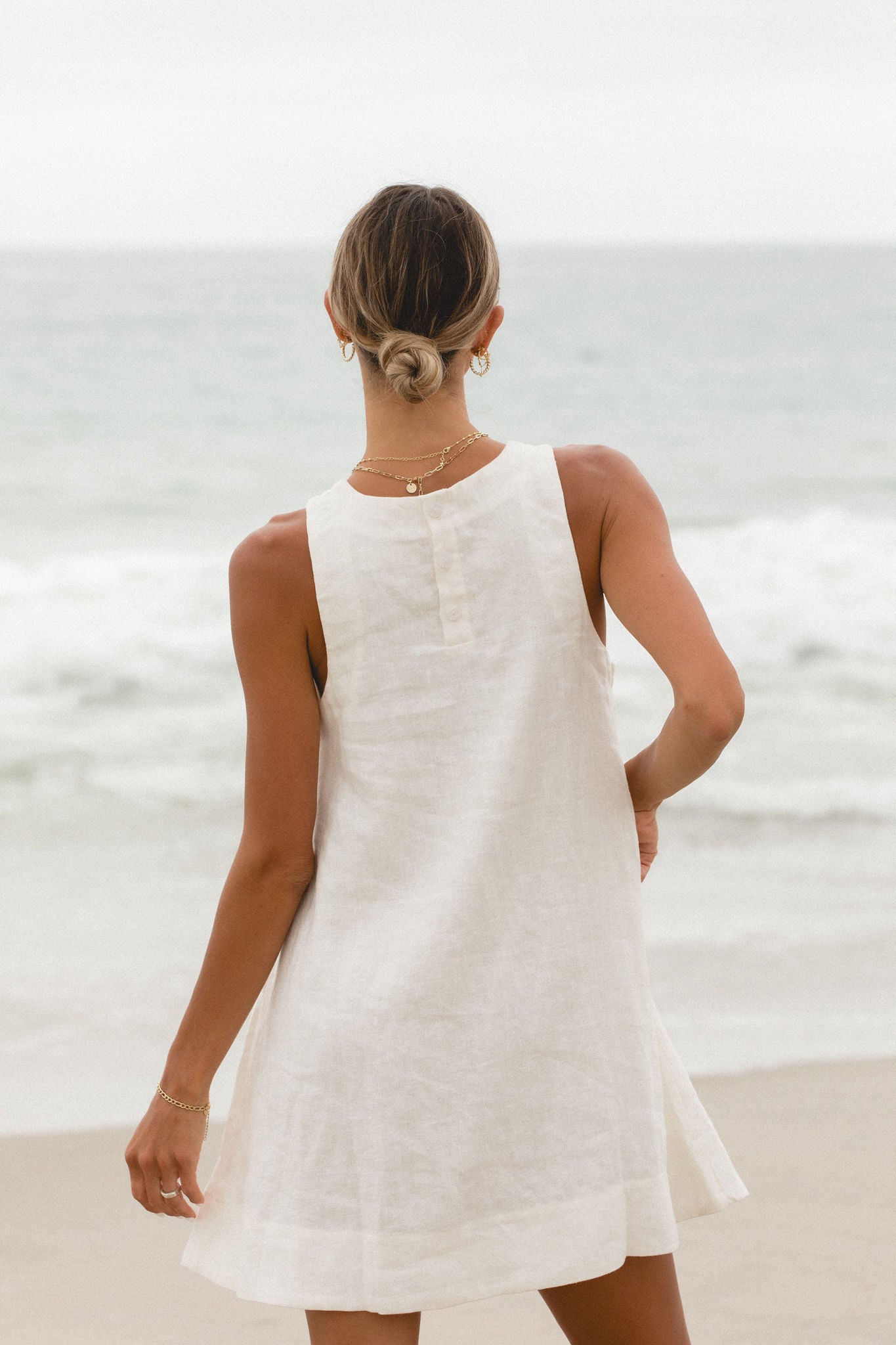 Toulouse Linen Mini Baby Doll Dress