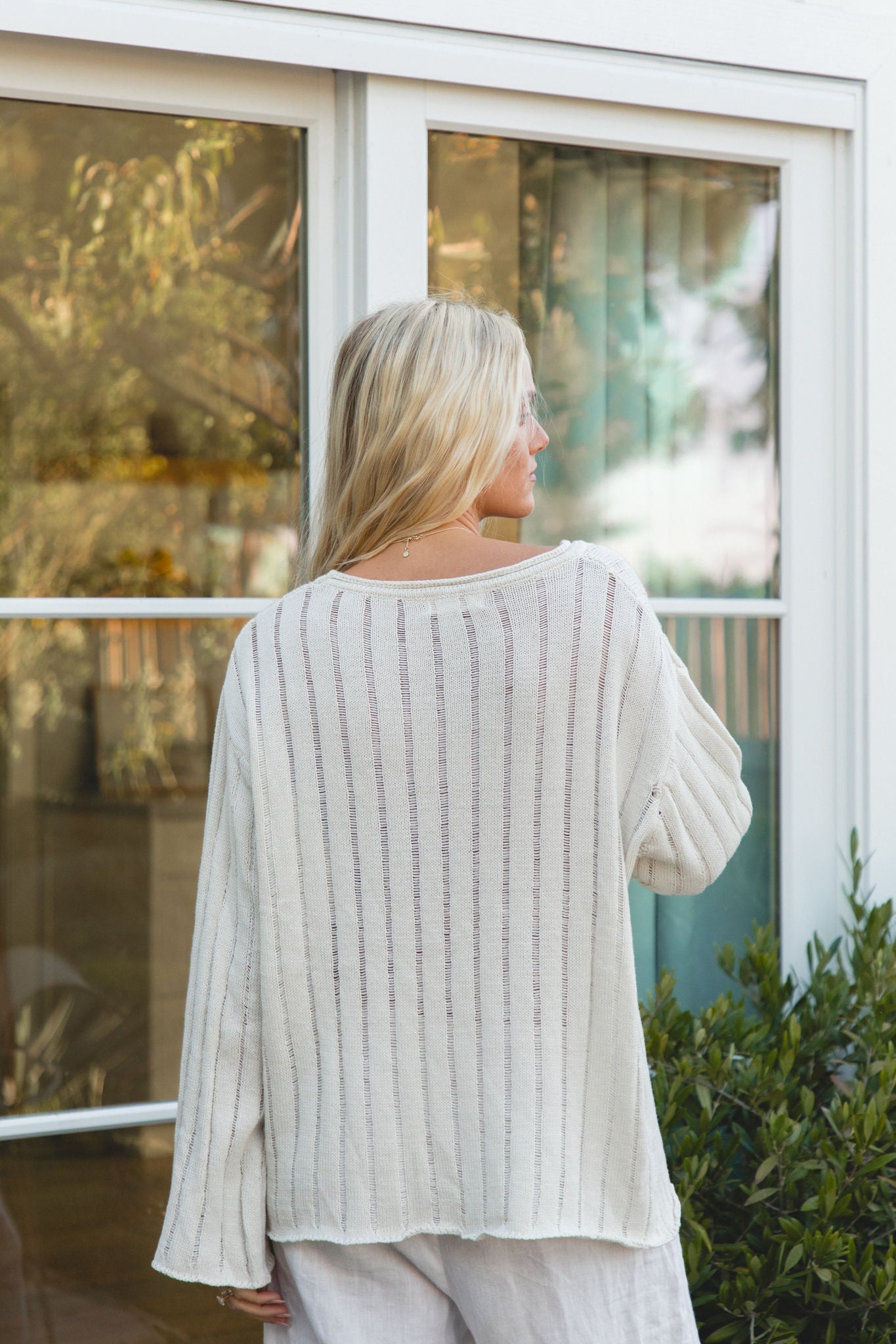 Sandy Shores Ribbed Cotton Sweater
