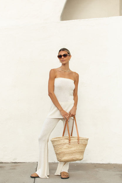 White Sand Strapless Knit Set