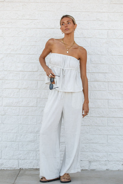To the Beach Striped Woven Strapless Set
