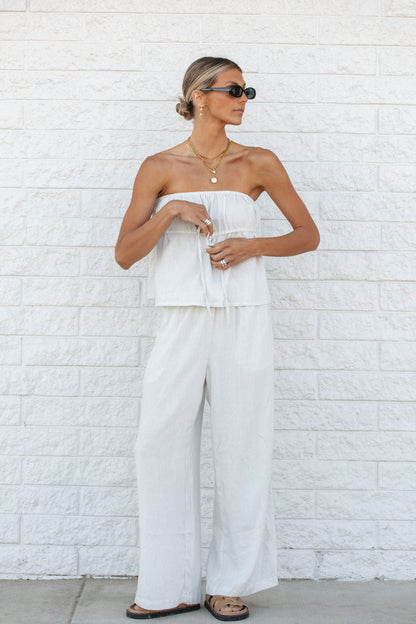 To the Beach Striped Woven Strapless Set