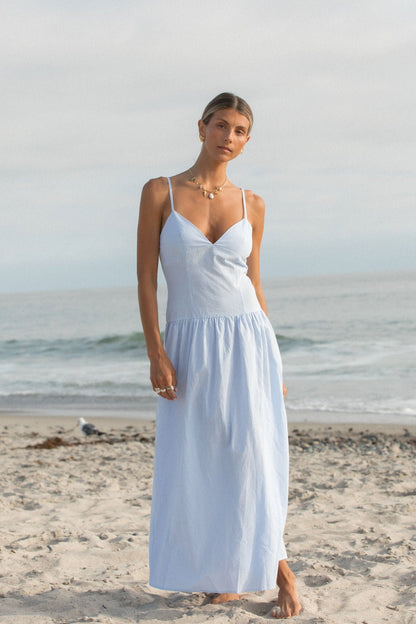 Blue Skies Cotton Striped Dress