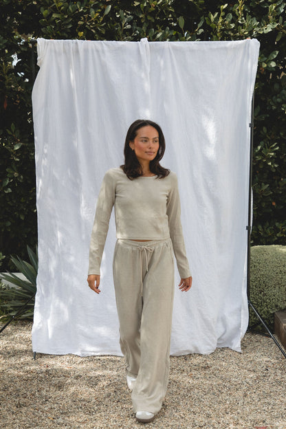Sand Dune Woven Knit Long Sleeve